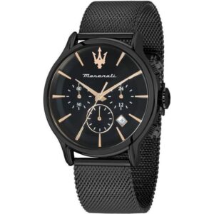 Maserati Epoca Chronograph Stainless Steel Black Dial Quartz R8873618013 100M Men's Watch