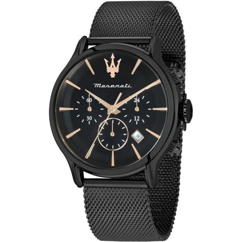 Maserati Epoca Chronograph Stainless Steel Black Dial Quartz R8873618013 100M Men's Watch