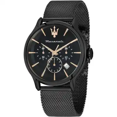 Maserati Epoca Chronograph Stainless Steel Black Dial Quartz R8873618013 100M Men's Watch