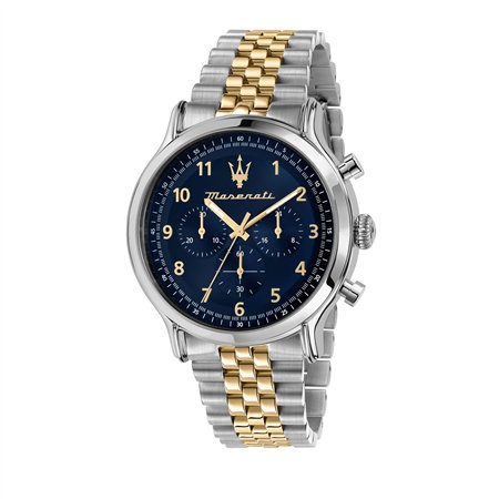 Maserati Epoca Limited Edition Chronograph Two Tone Stainless Steel Blue Dial Quartz R8873618030 100M Men's Watch