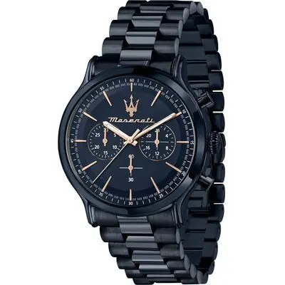 Maserati Successo Lifestyle Blue Edition Chronograph Stainless Steel Blue Dial Quartz R8873618032 100M Men's Watch