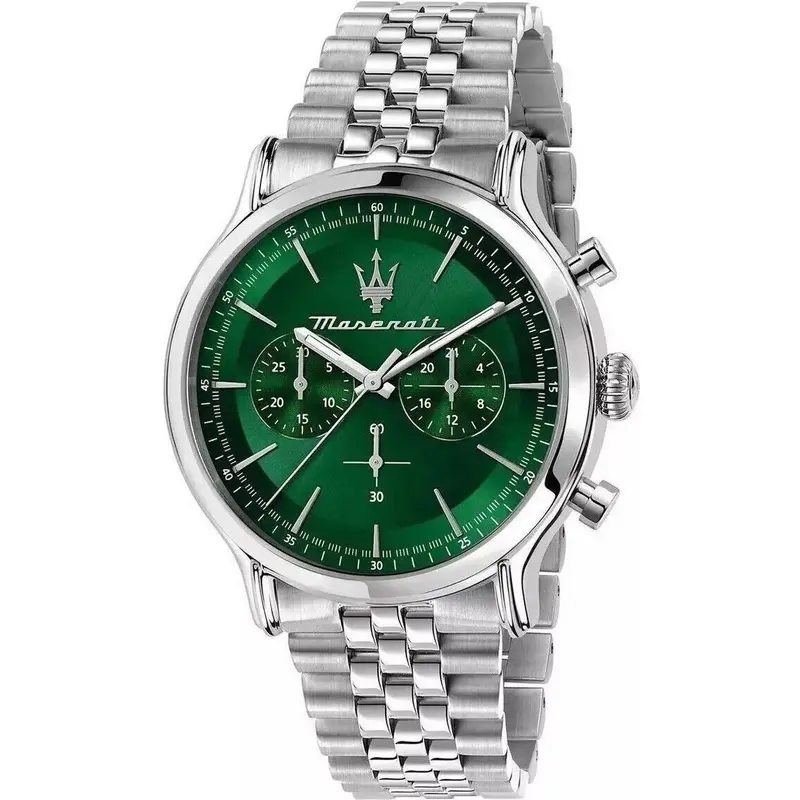 Maserati Epoca Chronograph Stainless Steel Green Sunray Dial Quartz R8873618033 100M Men's Watch