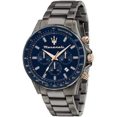 Maserati Sfida Chronograph Stainless Steel Blue Dial Quartz R8873640001 100M Men's Watch