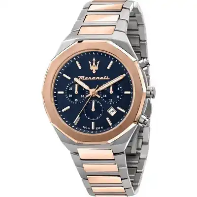 Maserati Stile Chronograph Blue Dial Quartz R8873642002 100M Men's Watch