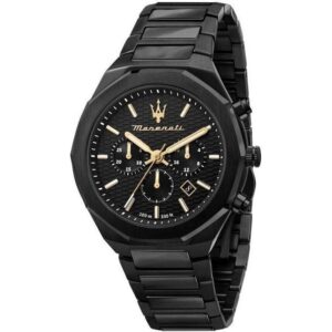 Maserati Stile Chronograph Stainless Steel Black Dial Quartz R8873642005 100M Men's Watch