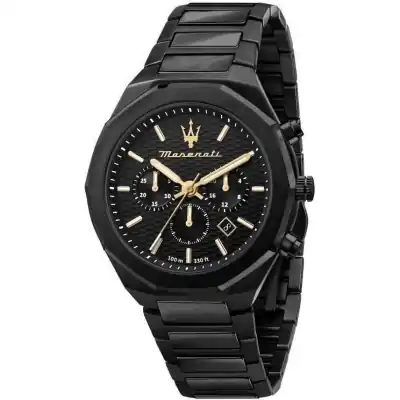 Maserati Stile Chronograph Stainless Steel Black Dial Quartz R8873642005 100M Men's Watch