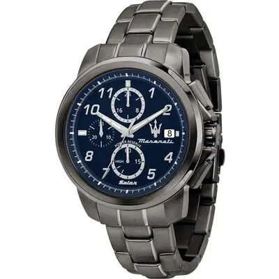 Maserati Successo Limited Edition Chronograph Stainless Steel Blue Dial Solar R8873645006 Men's Watch