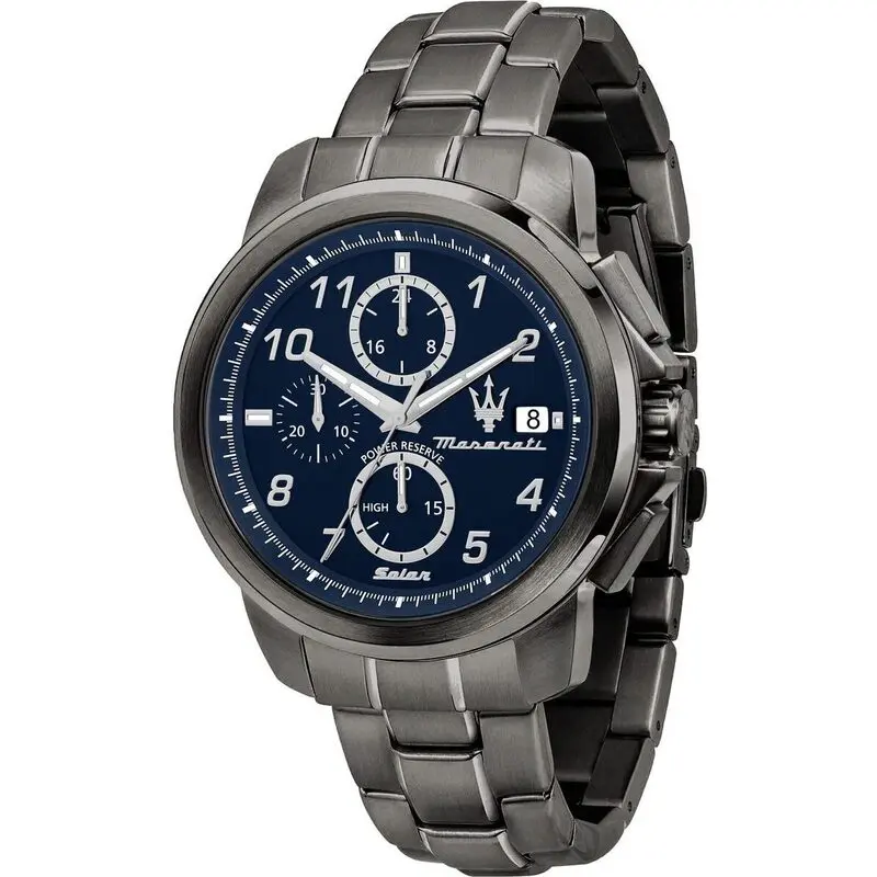 Maserati Successo Limited Edition Chronograph Stainless Steel Blue Dial Solar R8873645006 Men's Watch