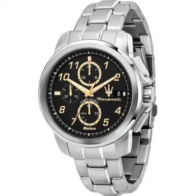 Maserati Successo Limited Edition Chronograph Stainless Steel Black Dial Solar R8873645007 Men's Watch