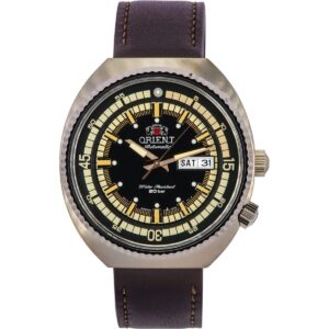Orient Neo Classic Sports Brown Leather Strap Black Dial Automatic RA-AA0E06B19B RA-AA0E06B39B 200M Men's Watch