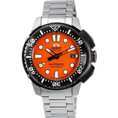 Orient M-Force AC0L Sports Stainless Steel Orange Dial Automatic Diver's RA-AC0L08Y00B 200M Men's Watch