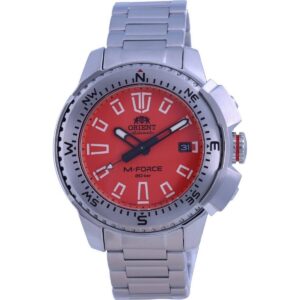 Orient M-Force Orange Dial Stainless Steel Automatic Diver's RA-AC0N02Y10B 200M Men's Watch