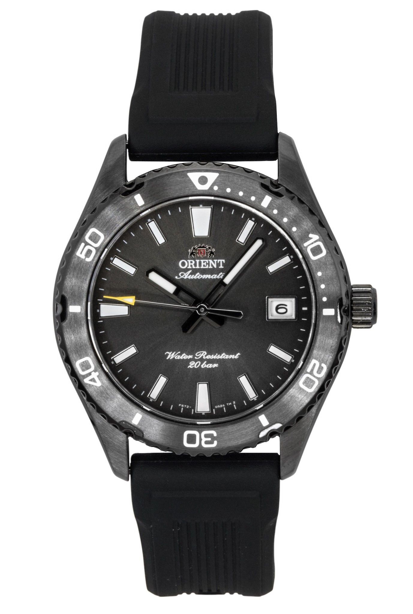 Orient Mako Silicone Strap Black Dial Automatic Diver's RA-AC0Q10N 200M Men's Watch