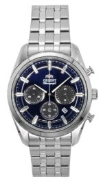 Orient Contemporary Chronograph Stainless Steel Navy Blue Dial Quartz RA-TX0303L Men's Watch