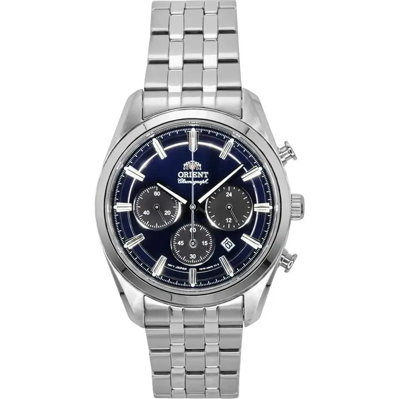 Orient Contemporary Chronograph Stainless Steel Navy Blue Dial Quartz RA-TX0303L Men's Watch