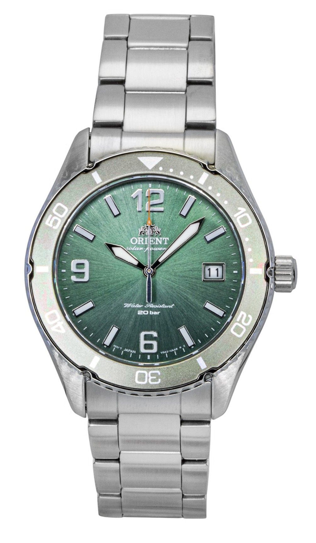 Orient Sport Stainless Steel Green Dial Solar Diver's RA-WJ0001E 200M Men's Watch
