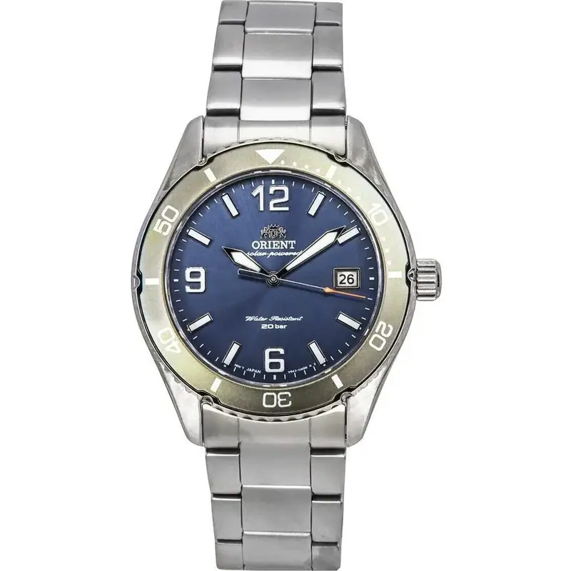 Orient Mako III Stainless Steel Blue Dial Solar Diver's RA-WJ0002L 200M Men's Watch