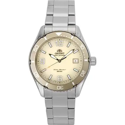 Orient Mako III Stainless Steel Ivory Dial Solar Diver's RA-WJ0003S 200M Men's Watch