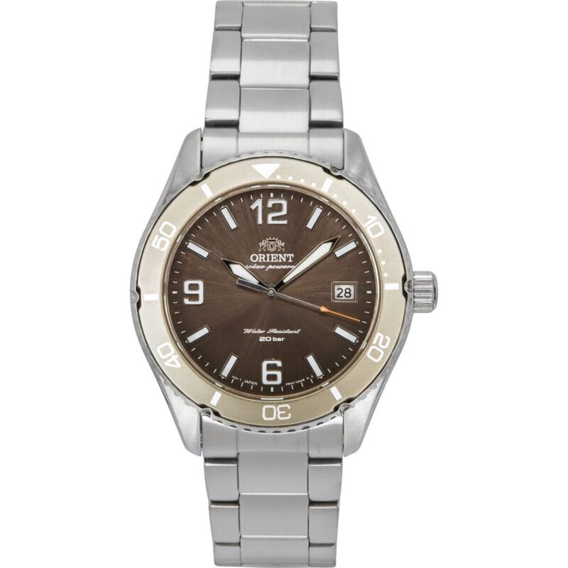 Orient Mako III Stainless Steel Brown Dial Solar Diver's RA-WJ0004Y 200M Men's Watch