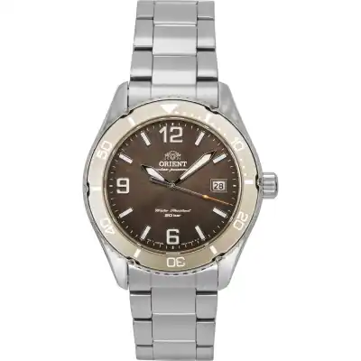 Orient Mako III Stainless Steel Brown Dial Solar Diver's RA-WJ0004Y 200M Men's Watch