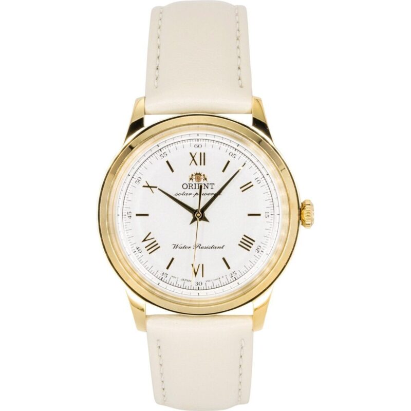 Orient Bambino Leather Strap White Dial Solar RA-WK0001S Men's Watch Orient Bambino Leather Strap White Dial Solar RA-WK0001S Men's Watch