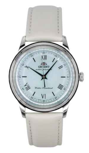 Orient Bambino Leather Strap Pale Green Dial Solar RA-WK0002E Men's Watch