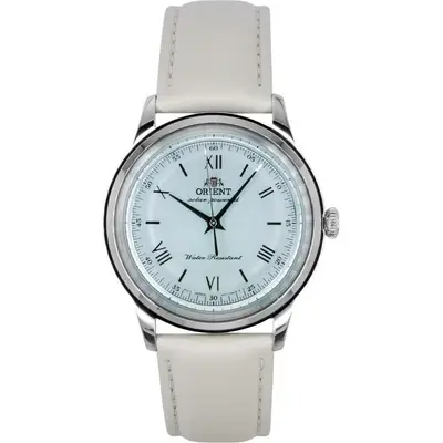 Orient Bambino Leather Strap Pale Green Dial Solar RA-WK0002E Men's Watch