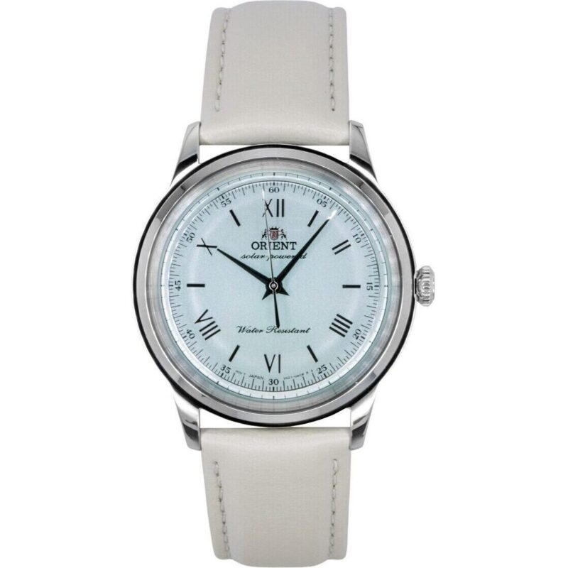 Orient Bambino Leather Strap Pale Green Dial Solar RA-WK0002E Men's Watch