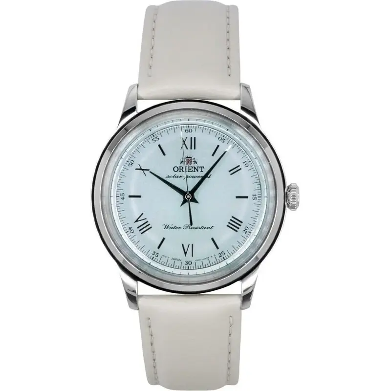 Orient Bambino Leather Strap Pale Green Dial Solar RA-WK0002E Men's Watch