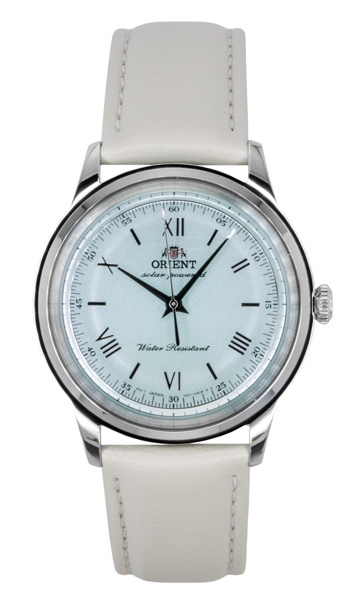 Orient Bambino Leather Strap Pale Green Dial Solar RA-WK0002E Men's Watch