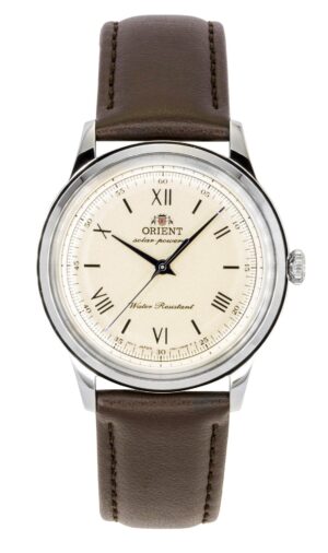 Orient Bambino Leather Strap Champagne Dial Solar RA-WK0003G Men's Watch