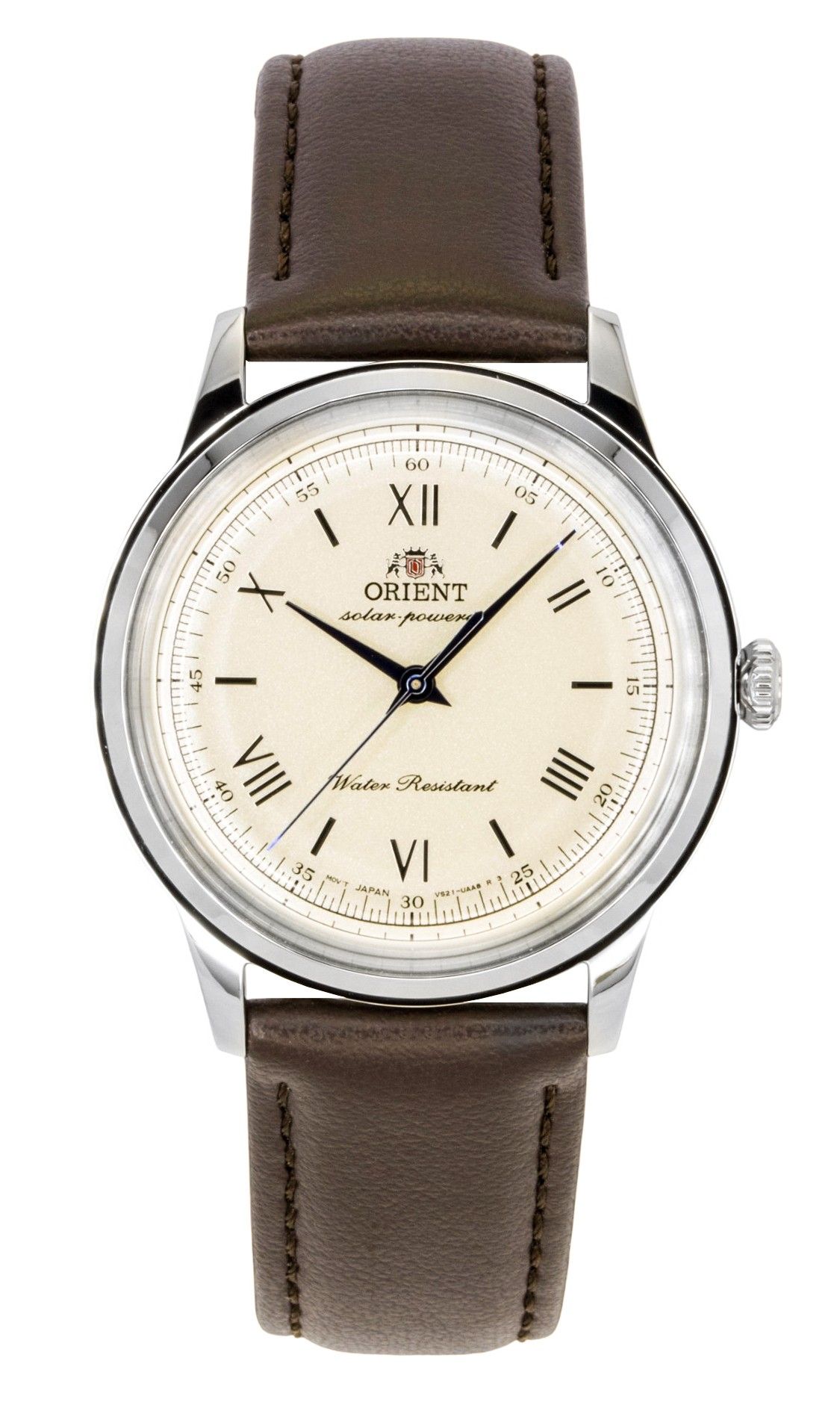 Orient Bambino Leather Strap Champagne Dial Solar RA-WK0003G Men's Watch 1 Orient Bambino Leather Strap Champagne Dial Solar RA-WK0003G Men's Watch