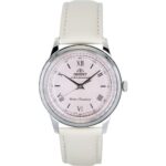 Orient Bambino Leather Strap Pink Dial Solar RA-WK0005P Men's Watch
