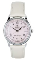 Orient Bambino Leather Strap Pink Dial Solar RA-WK0005P Men's Watch