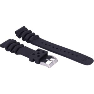 Ratio Black Rubber Watch Strap 22mm