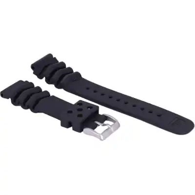 Ratio Black Rubber Watch Strap 22mm