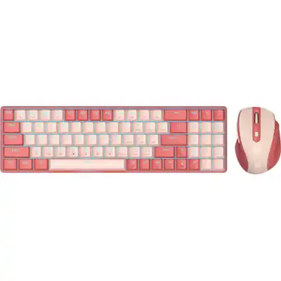 Redragon BS8772 Wireless Keyboard and Mouse Combo - Red/Pink