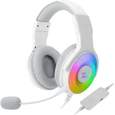 REDRAGON Over-Ear PANDORA USB (Power Only)|Aux (Mic and Headset) RGB Gaming Headset - White