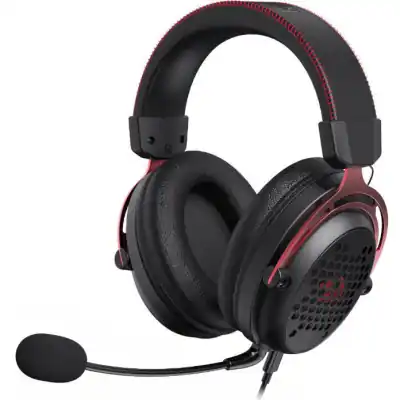 REDRAGON Over-Ear DIOMEDES Honeycomb 3.5mm AUX Gaming Headset - Black