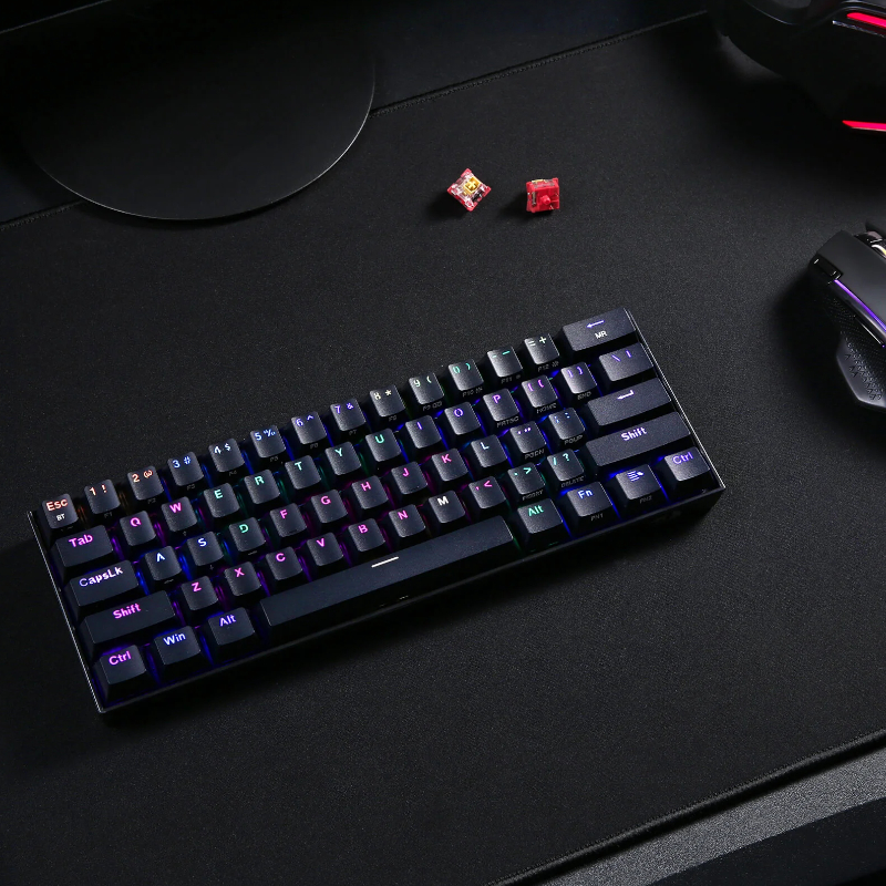 REDRAGON DRACONIC PRO Mechanical 61 Key|Bluetooth 5.0|RGB 9 Colour Modes|Rechargable Battery|Type-C Charging Cable Gaming Keyboard - Black 5 REDRAGON DRACONIC PRO Mechanical 61 Key|Bluetooth 5.0|RGB 9 Colour Modes|Rechargable Battery|Type-C Charging Cable Gaming Keyboard - Black - Image 5