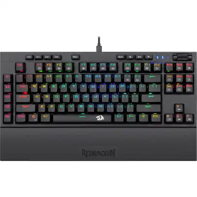 Redragon K588 RGB Pro BROADSWORD TKL Mechanical Wired Gaming Keyboard - Black