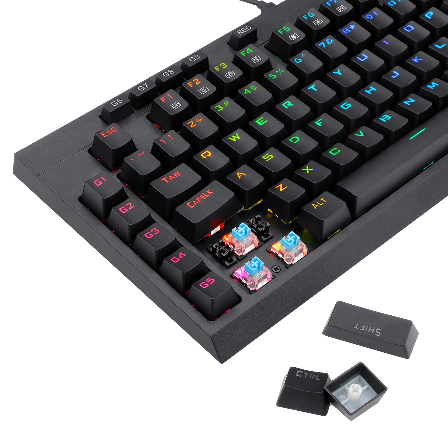 Redragon K588 RGB Pro BROADSWORD TKL Mechanical Wired Gaming Keyboard - Black - Image 6