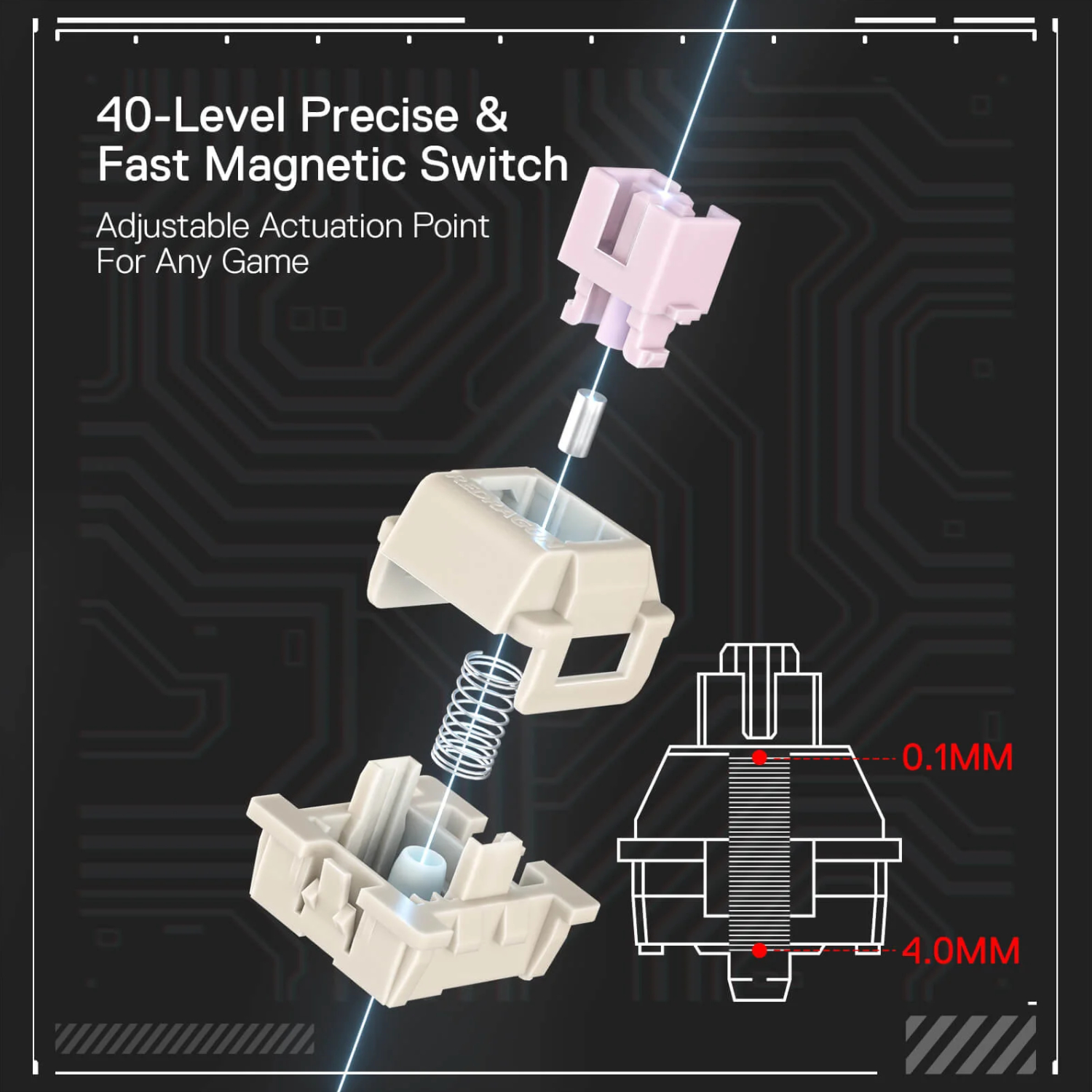 Redragon K617 FIZZ Rapid Trigger 60% Magnet Hall Switch Wired RGB Gaming Keyboard - Image 4