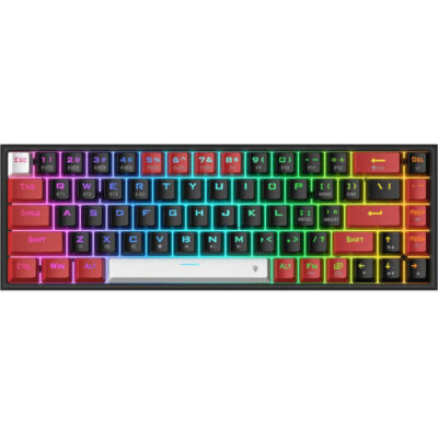 REDRAGON Castor Pro 68Key Wireless Red|Black|White KeyCap Bluetooth RGB Red Switch - Black|Red