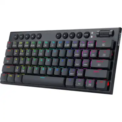 REDRAGON Horus Mini 61Key Red Switch RGB Low Profile Gaming Mechanical Keyboard - Black