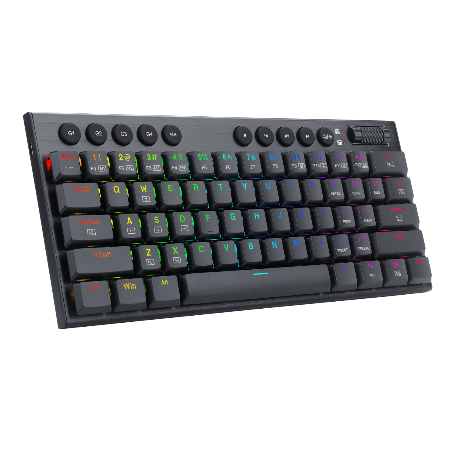 REDRAGON Horus Mini 61Key Red Switch RGB Low Profile Gaming Mechanical Keyboard - Black - Image 3