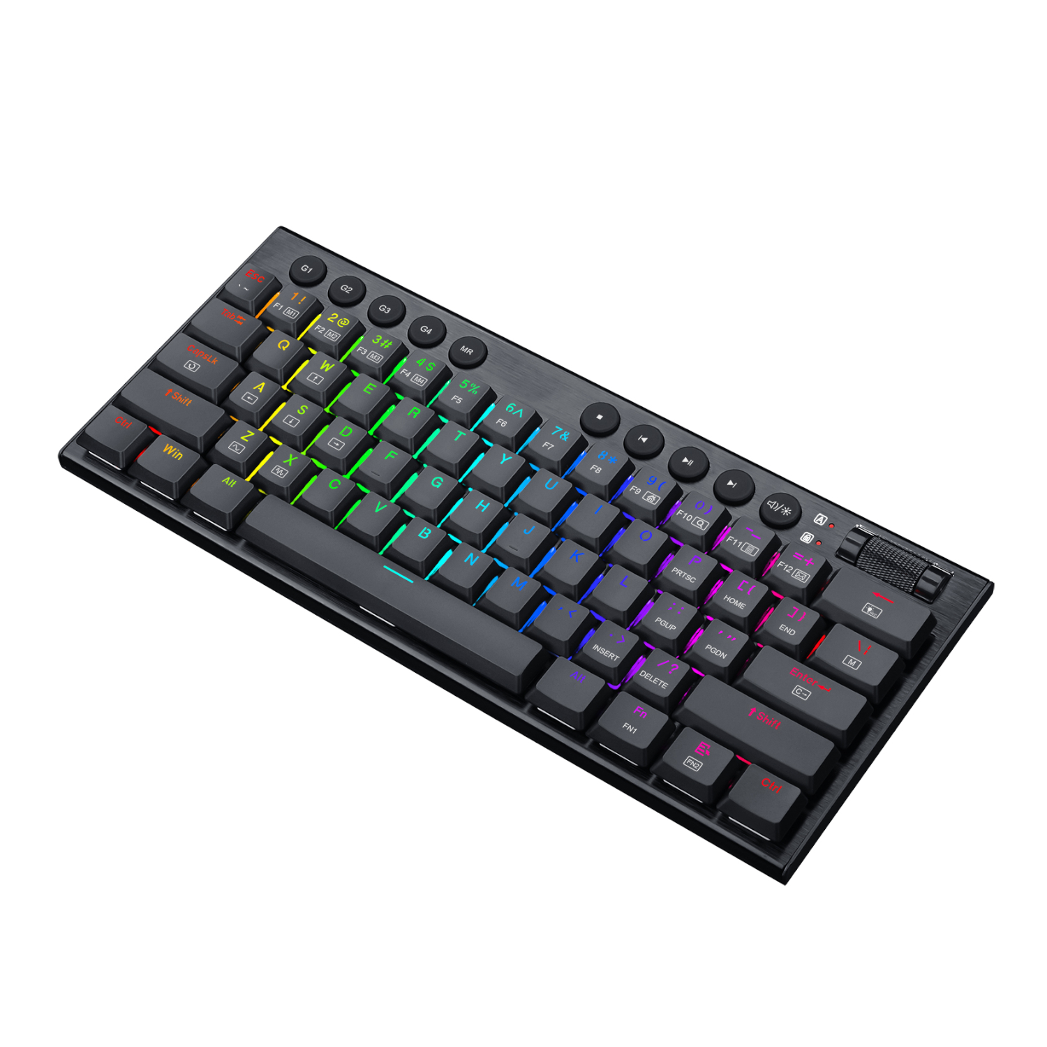 REDRAGON Horus Mini 61Key Red Switch RGB Low Profile Gaming Mechanical Keyboard - Black - Image 4