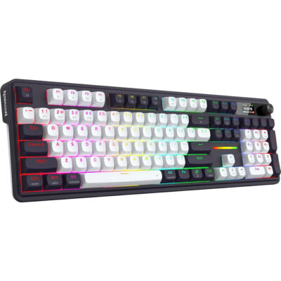 Redragon K762WB-RGB-PRO LCD Full-size Gasket Mechanical Keyboard - Black