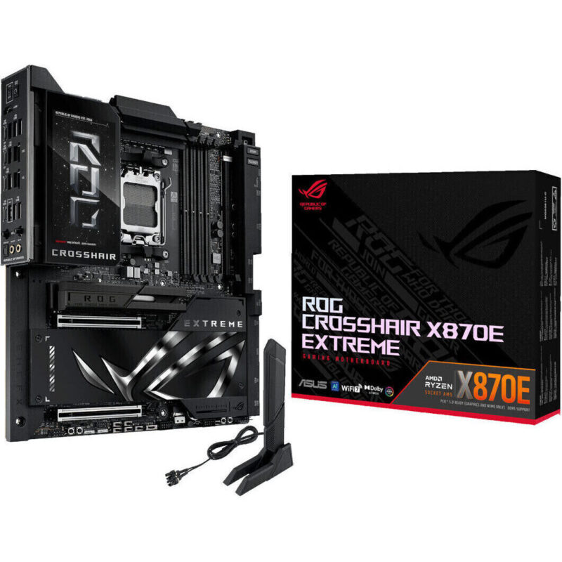 ROGCROSSHAIRX870EEXTREME_Asus-ROG-Crosshair-X870E-EXTREME-AM5-E-ATX-Gaming-Motherboard-Black_wr_01 Asus ROG Crosshair X870E EXTREME AM5 E-ATX Gaming Motherboard