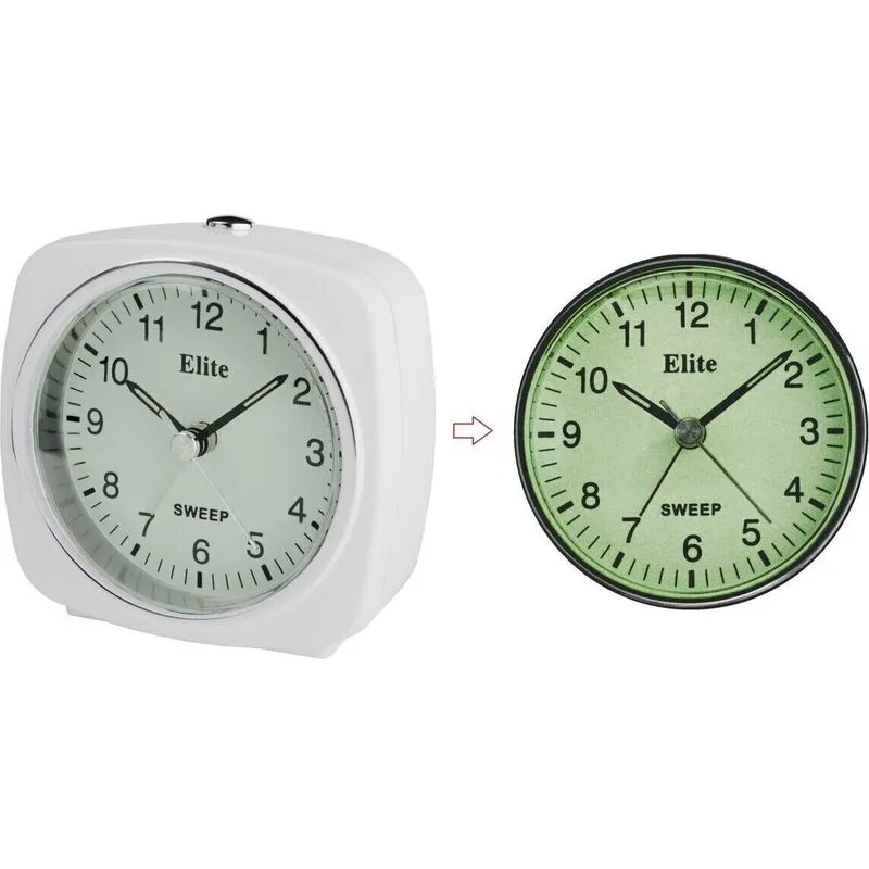 Elite Sveglia Silent Con Luce E Snooze. Quadrante Fosforescente - Bianco - Silent Alarm Clock With Light And Snooze. Phosphorescent Dial - White (RS7160_W) Unisex WATCHES